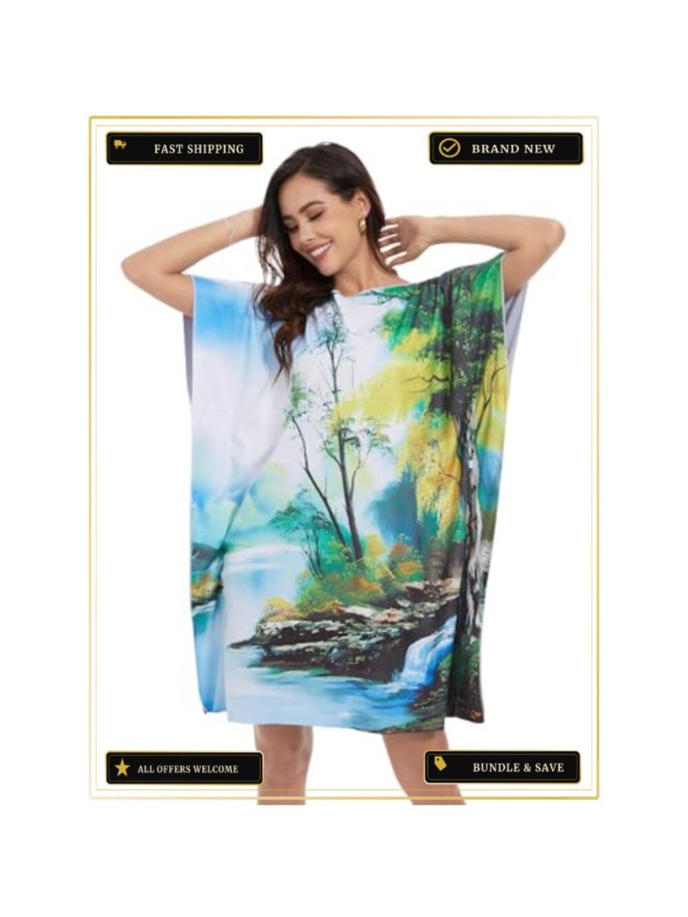 Polyester Halloween Tunic Dress One Size Artist Painting Tree Costume